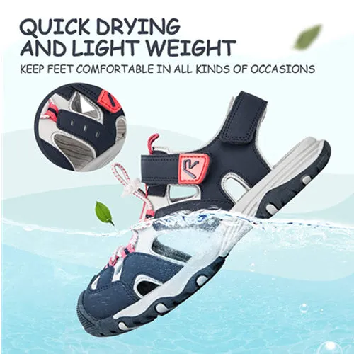 Toddler Sandals Outdoor Summer Water Shoes for Boys & Navy Orange -- K Komforme