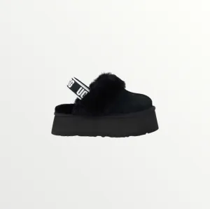 ugg funkette 60mm suede sling back black slippers