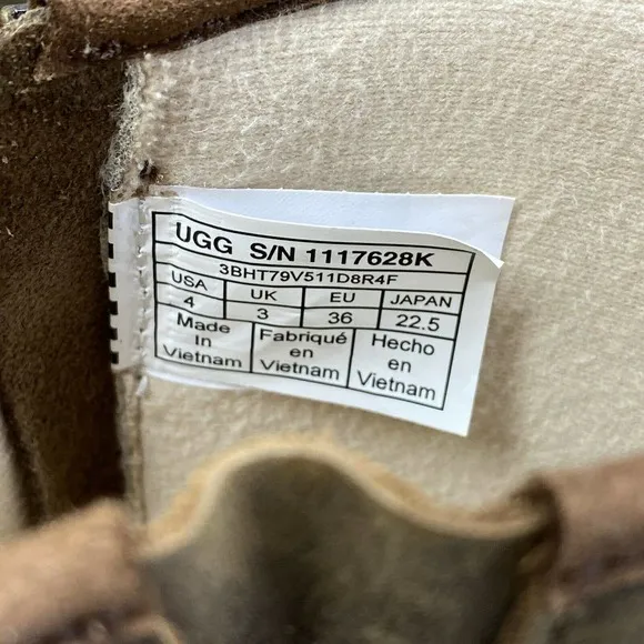 UGG Kids Brown Walnut Ankle Boots Size 4.