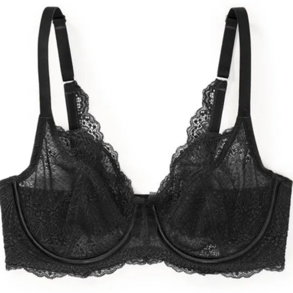 Unlined Plus Wings Back Bra Wings On back