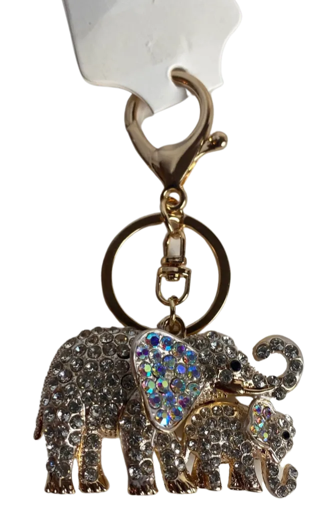 Up Trunk Keychain with Sparkly Rhinestone Front Design Charm