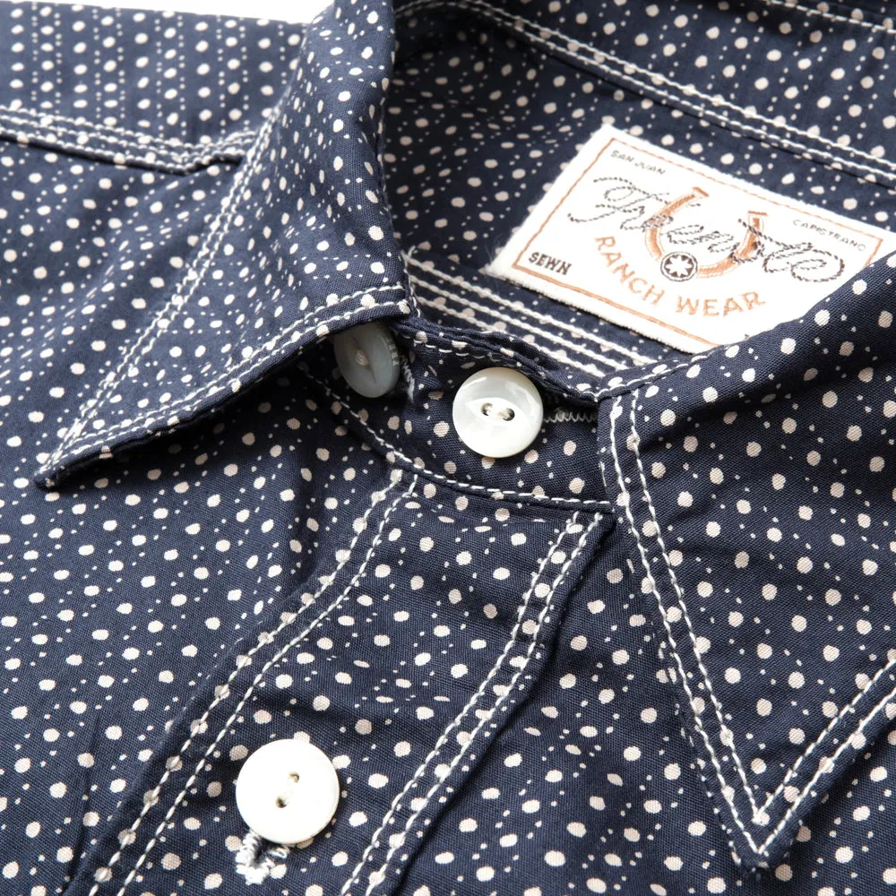 Wells Shirt | Navy Polkadot