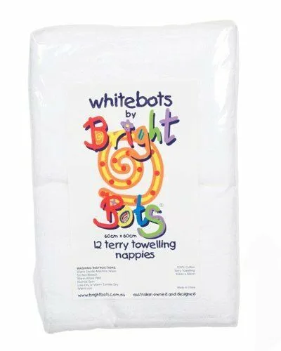 White Terry Squares - 12PK