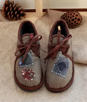 Women Embroidered Patchwork Warm Cotton Cloth Shoes