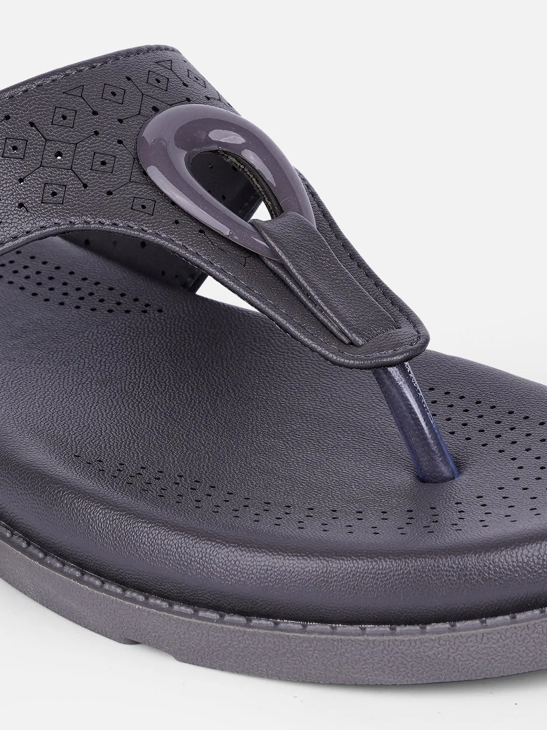 Women's Grey Thong Sandals (IU6015)